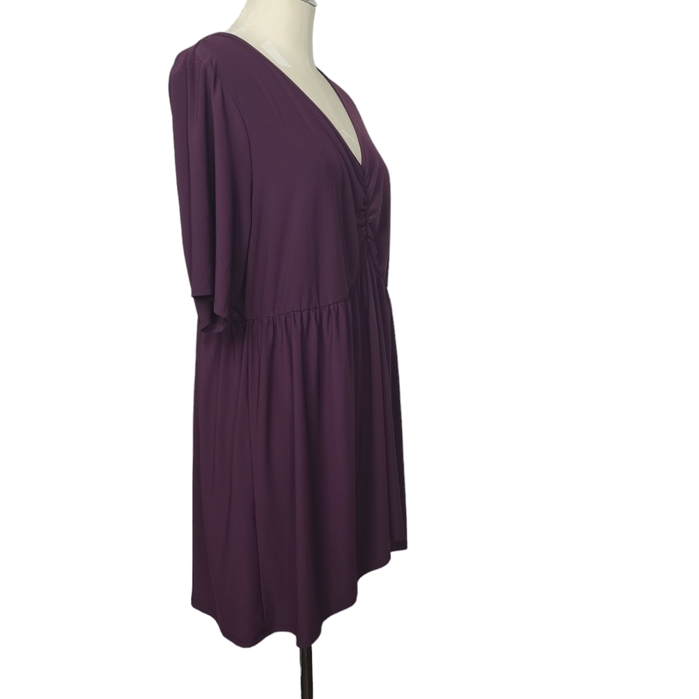 Torrid V Neck Short Sleeves Purple Tunic 3X - Picture 3 of 7